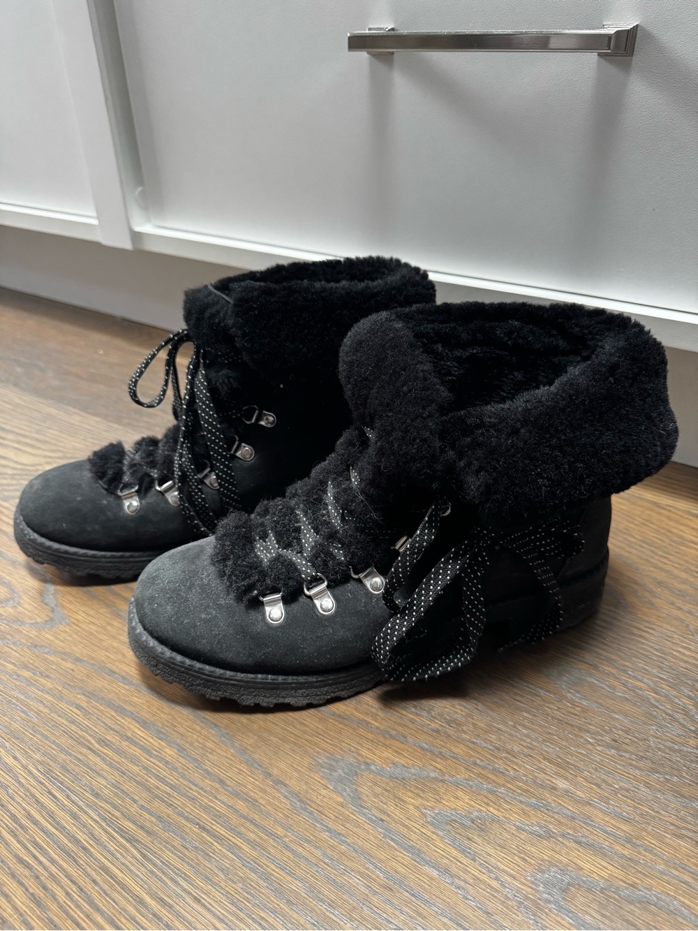 Jcrew Black Faux-Fur Lined Women's Winter Boot